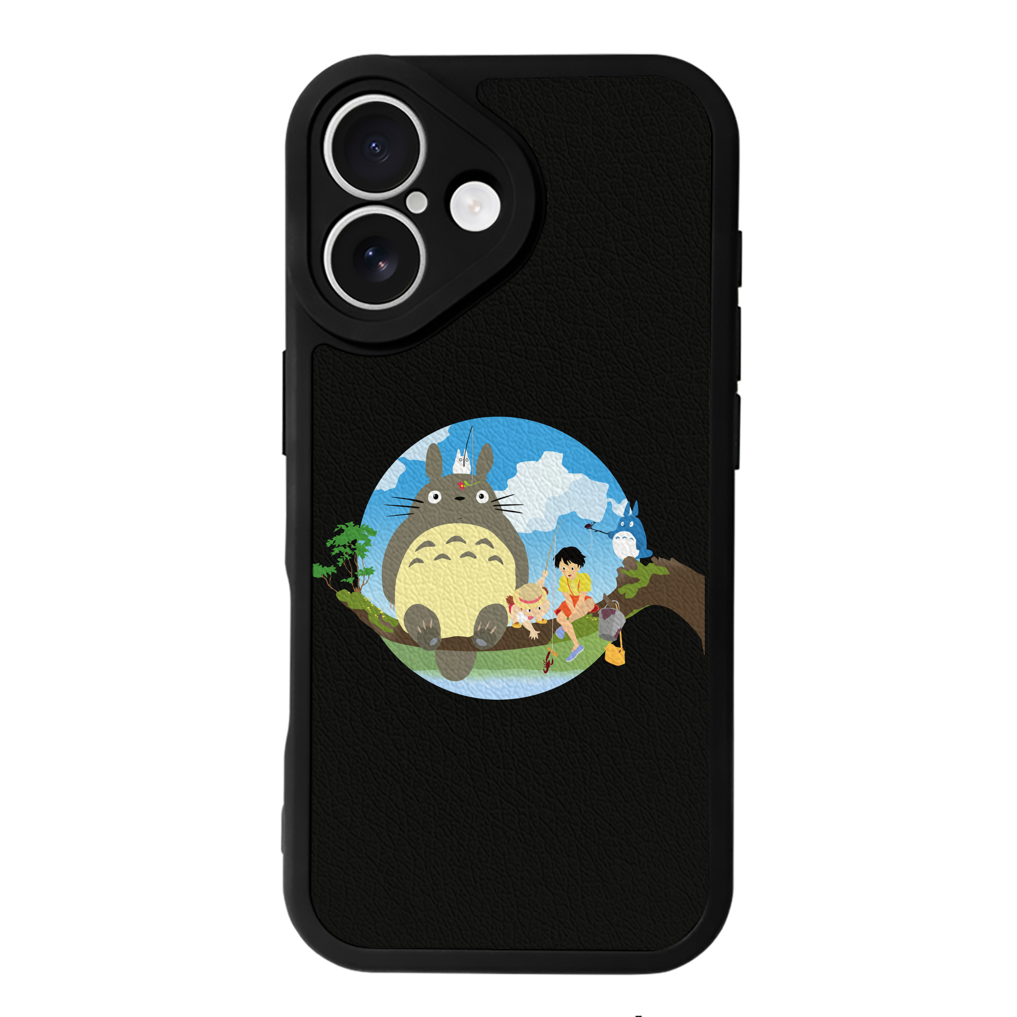 （画像用） となりのトトロ 草壁メイ 草壁サツキ My Neighbor Totoro Satsuki Kusakabe Mei Kusakabe 【iPhone 16シリーズ対応】シリコンスマホケース（レザー調） 材質：シリコン